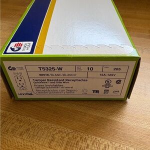 New Leviton T5325-W - 10 Pack